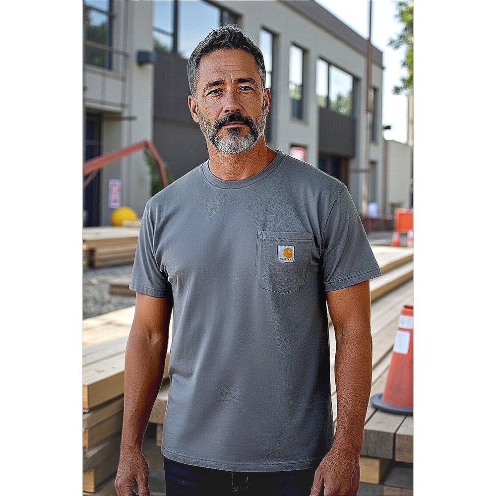 Carhartt K87 BLS Men's 2XL Regular Gray Cotton Pocket T Shirt‎ Workwear